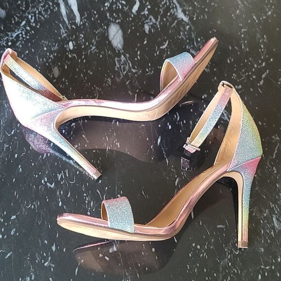 WILD PAIR BETHIE2 RAINBOW GLITTER BREATHABLE BESTIE SQUARE TOE SANDAL - Picture 11 of 16